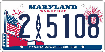 MD license plate 2AX5108