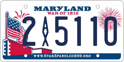 MD license plate 2AX5110
