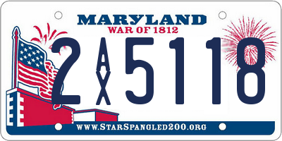 MD license plate 2AX5118