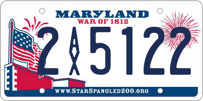 MD license plate 2AX5122