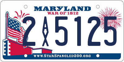 MD license plate 2AX5125