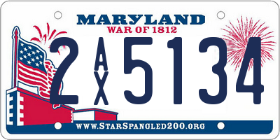MD license plate 2AX5134