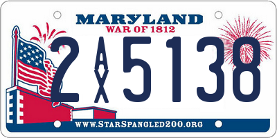 MD license plate 2AX5138