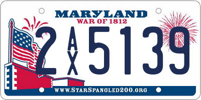 MD license plate 2AX5139