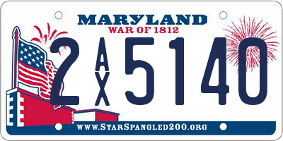 MD license plate 2AX5140