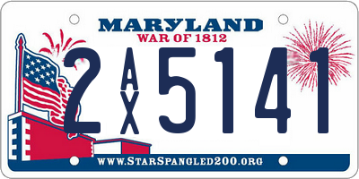 MD license plate 2AX5141