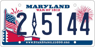 MD license plate 2AX5144