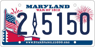 MD license plate 2AX5150
