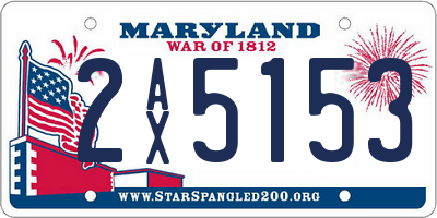 MD license plate 2AX5153
