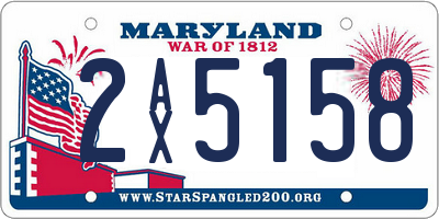 MD license plate 2AX5158