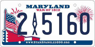 MD license plate 2AX5160