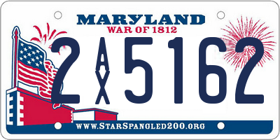 MD license plate 2AX5162
