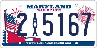 MD license plate 2AX5167
