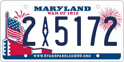 MD license plate 2AX5172