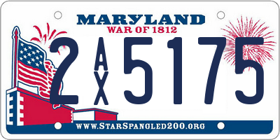 MD license plate 2AX5175