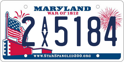 MD license plate 2AX5184