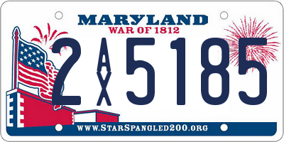 MD license plate 2AX5185