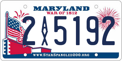 MD license plate 2AX5192