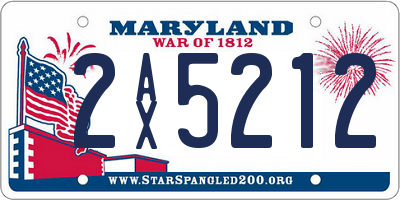MD license plate 2AX5212