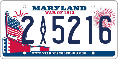MD license plate 2AX5216