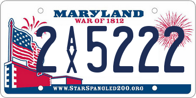 MD license plate 2AX5222