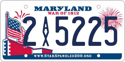 MD license plate 2AX5225