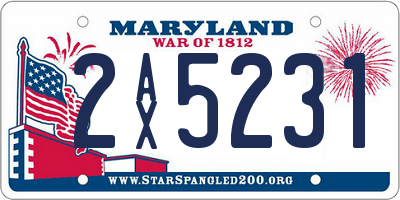 MD license plate 2AX5231