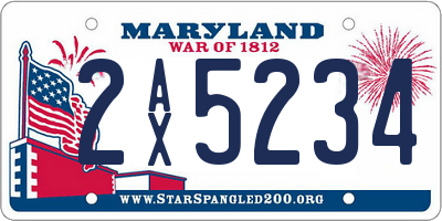MD license plate 2AX5234