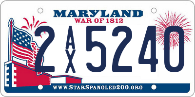 MD license plate 2AX5240