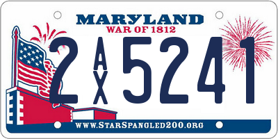 MD license plate 2AX5241
