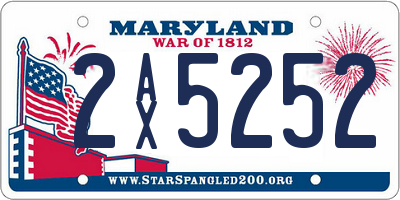 MD license plate 2AX5252