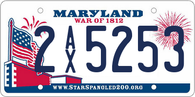 MD license plate 2AX5253
