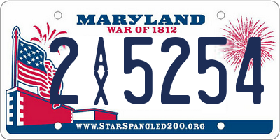 MD license plate 2AX5254