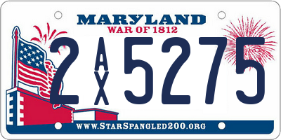 MD license plate 2AX5275