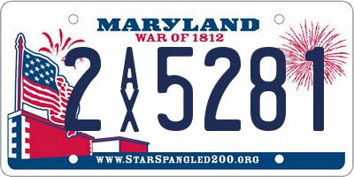 MD license plate 2AX5281