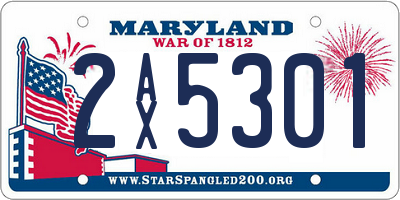 MD license plate 2AX5301
