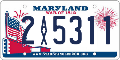 MD license plate 2AX5311