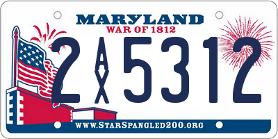 MD license plate 2AX5312