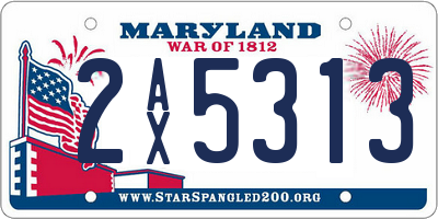 MD license plate 2AX5313