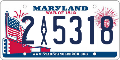 MD license plate 2AX5318