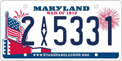 MD license plate 2AX5331