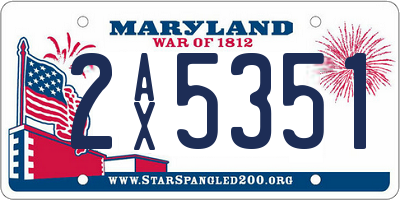 MD license plate 2AX5351