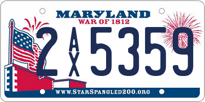 MD license plate 2AX5359