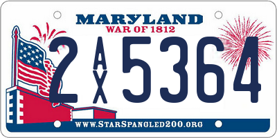 MD license plate 2AX5364