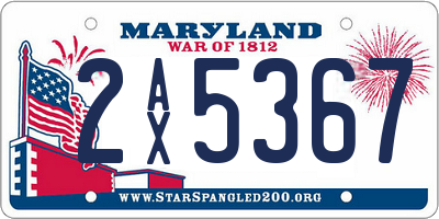 MD license plate 2AX5367