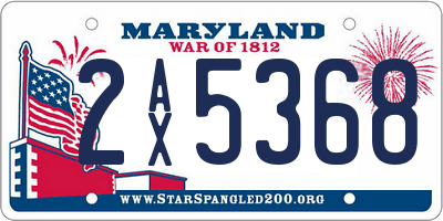MD license plate 2AX5368