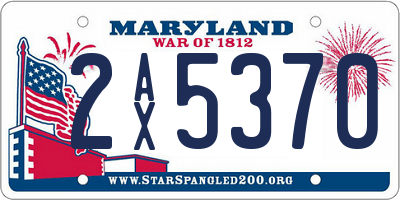 MD license plate 2AX5370