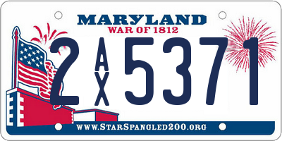 MD license plate 2AX5371