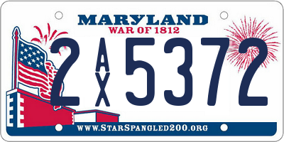 MD license plate 2AX5372