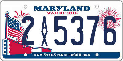MD license plate 2AX5376